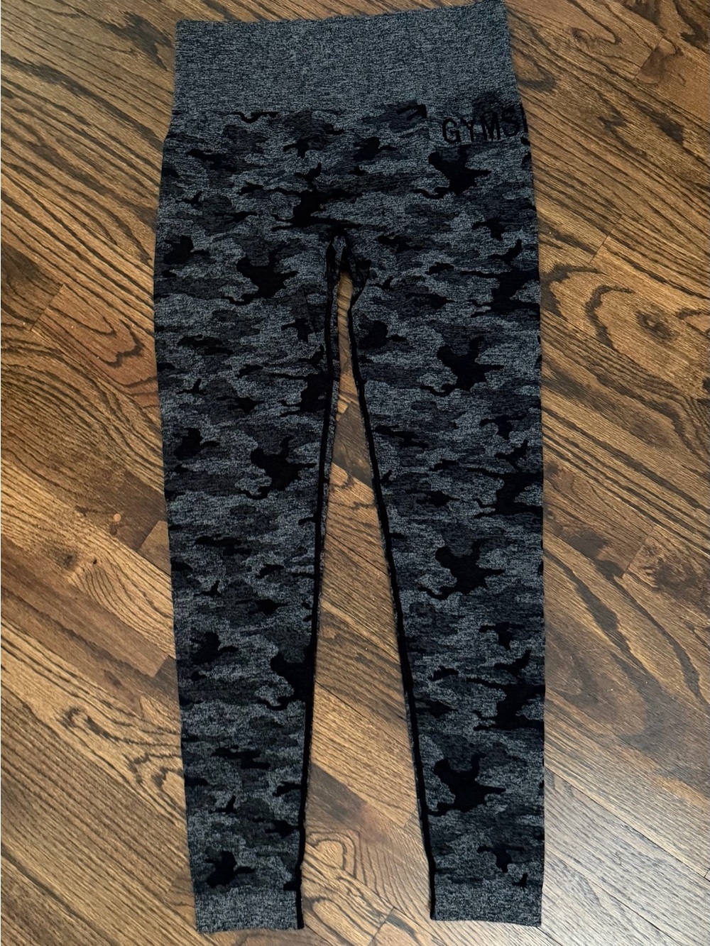 Gymshark Gray & Black Camo Leggings